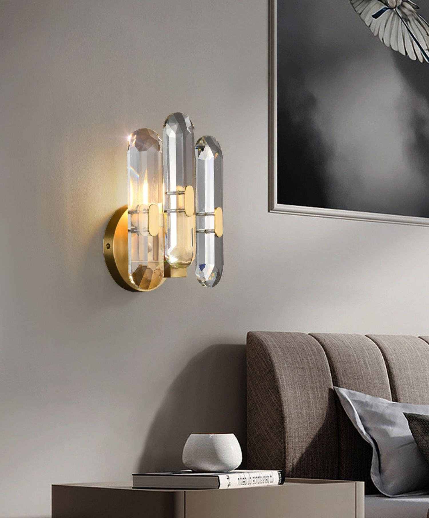Bolton Sconce | Brass, K9 Crystal | Clear