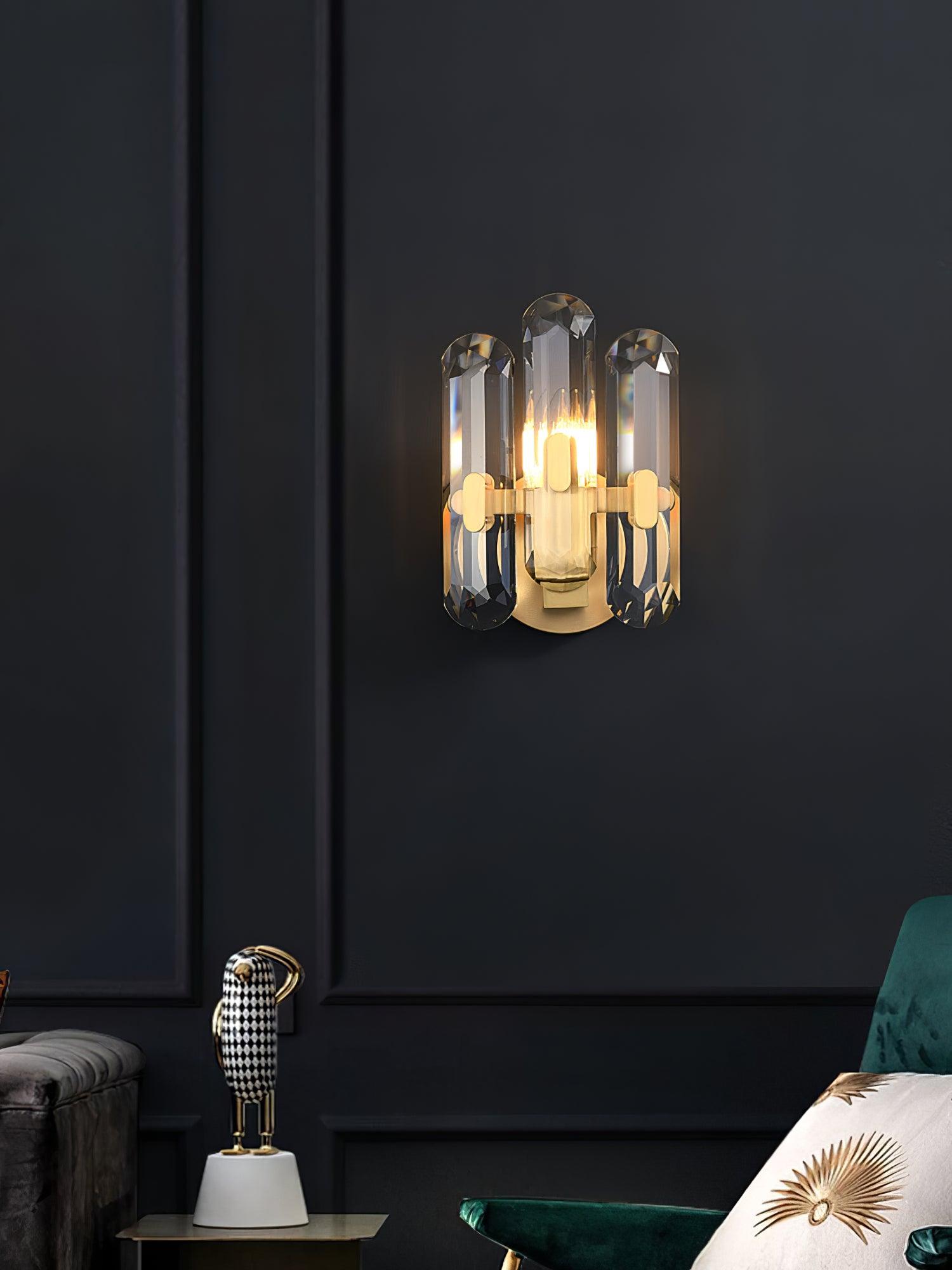 Bolton Sconce | Brass, K9 Crystal | Clear