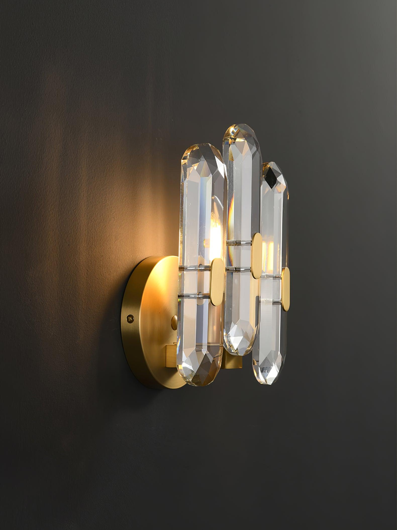 Bolton Sconce | Brass, K9 Crystal | Clear