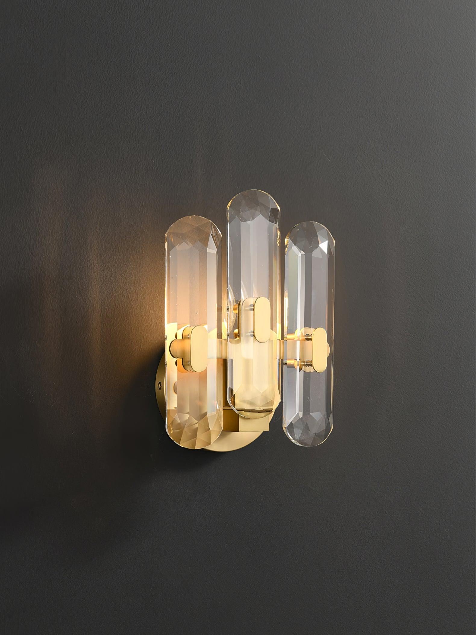 Bolton Sconce | Brass, K9 Crystal | Clear