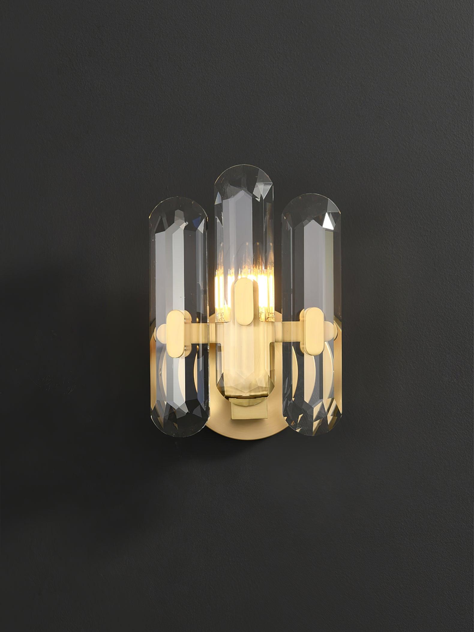 Bolton Sconce | Brass, K9 Crystal | Clear