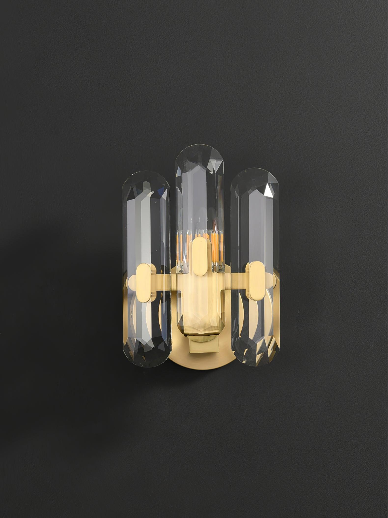 Bolton Sconce | Brass, K9 Crystal | Clear