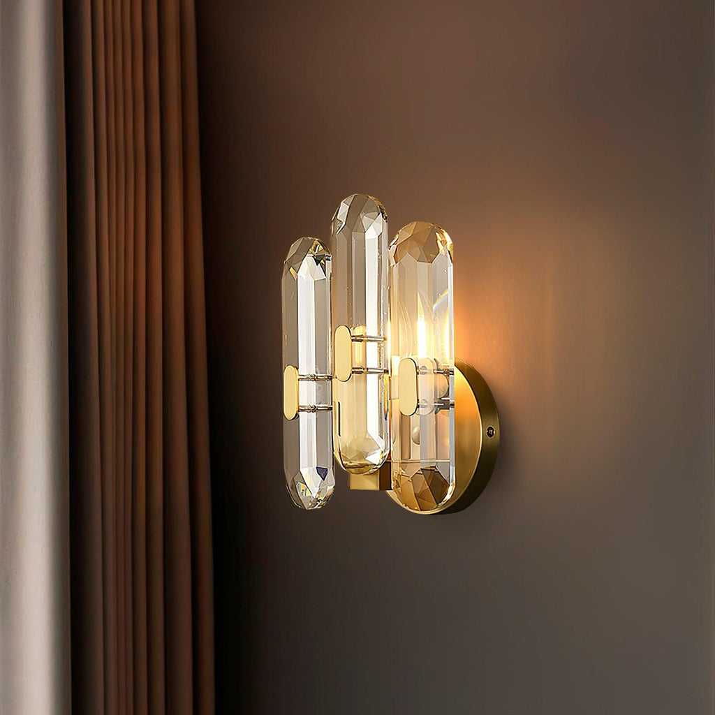 Bolton Sconce | Brass, K9 Crystal | Clear
