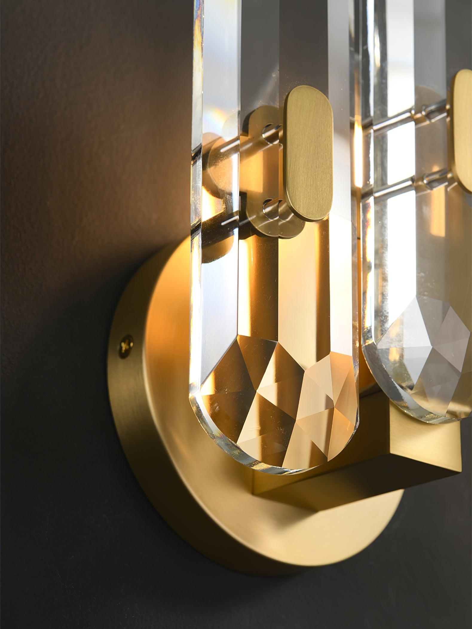 Bolton Sconce | Brass, K9 Crystal | Clear