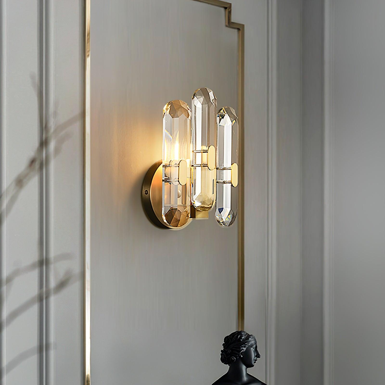 Bolton Sconce | Brass, K9 Crystal | Clear