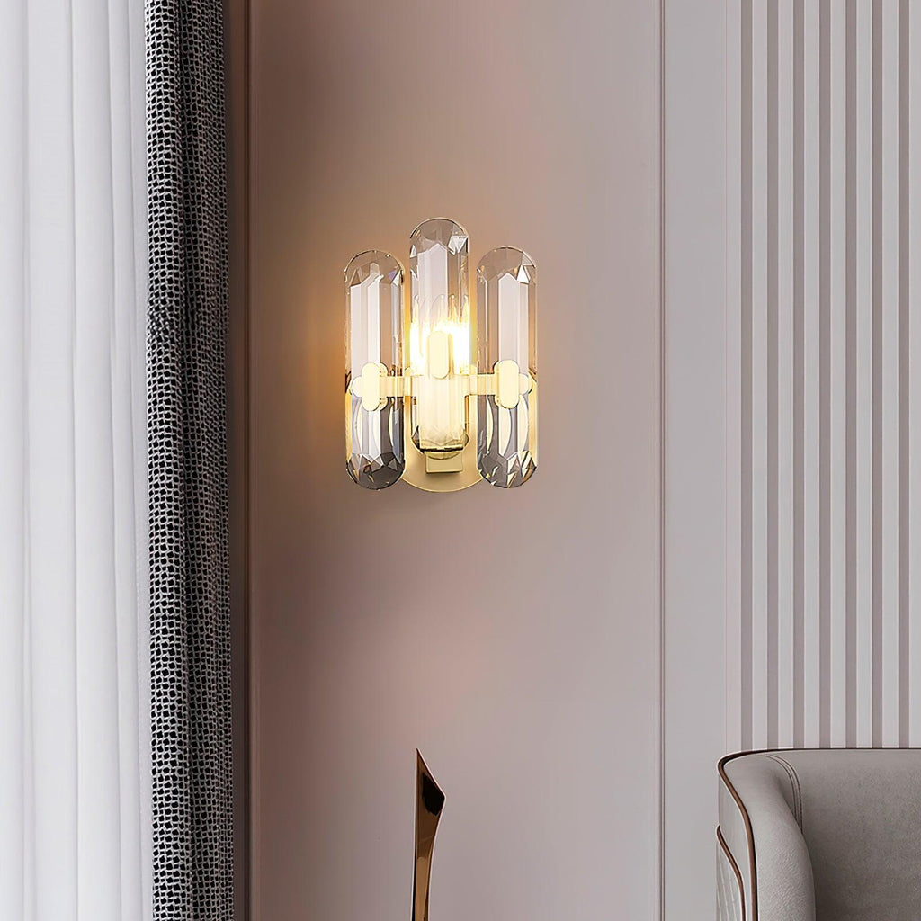 Bolton Sconce | Brass, K9 Crystal | Clear