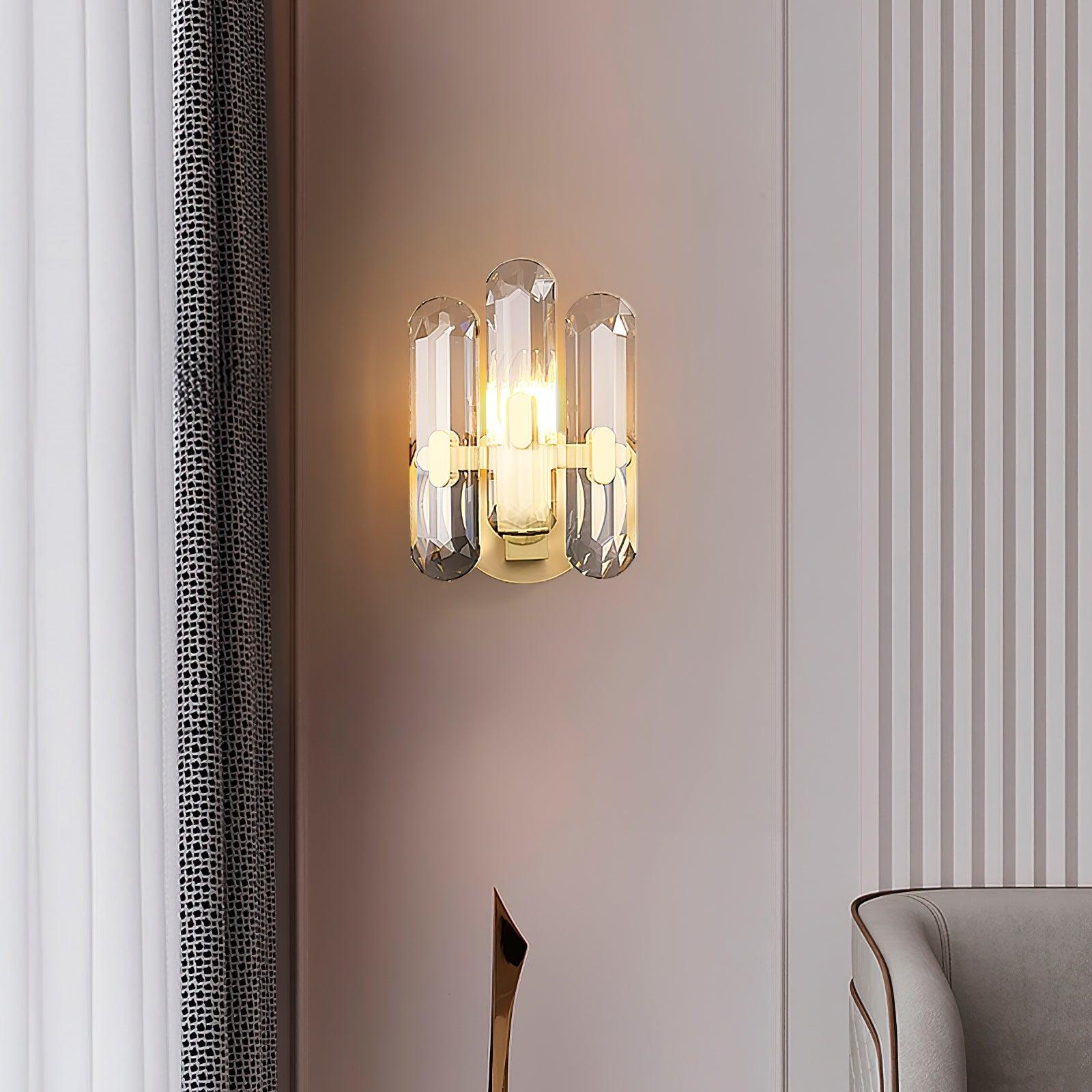 Bolton Sconce | Brass, K9 Crystal | Clear