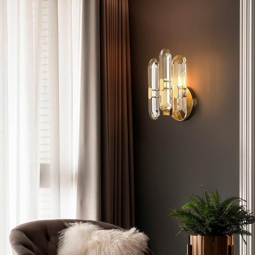 Bolton Sconce | Brass, K9 Crystal | Clear