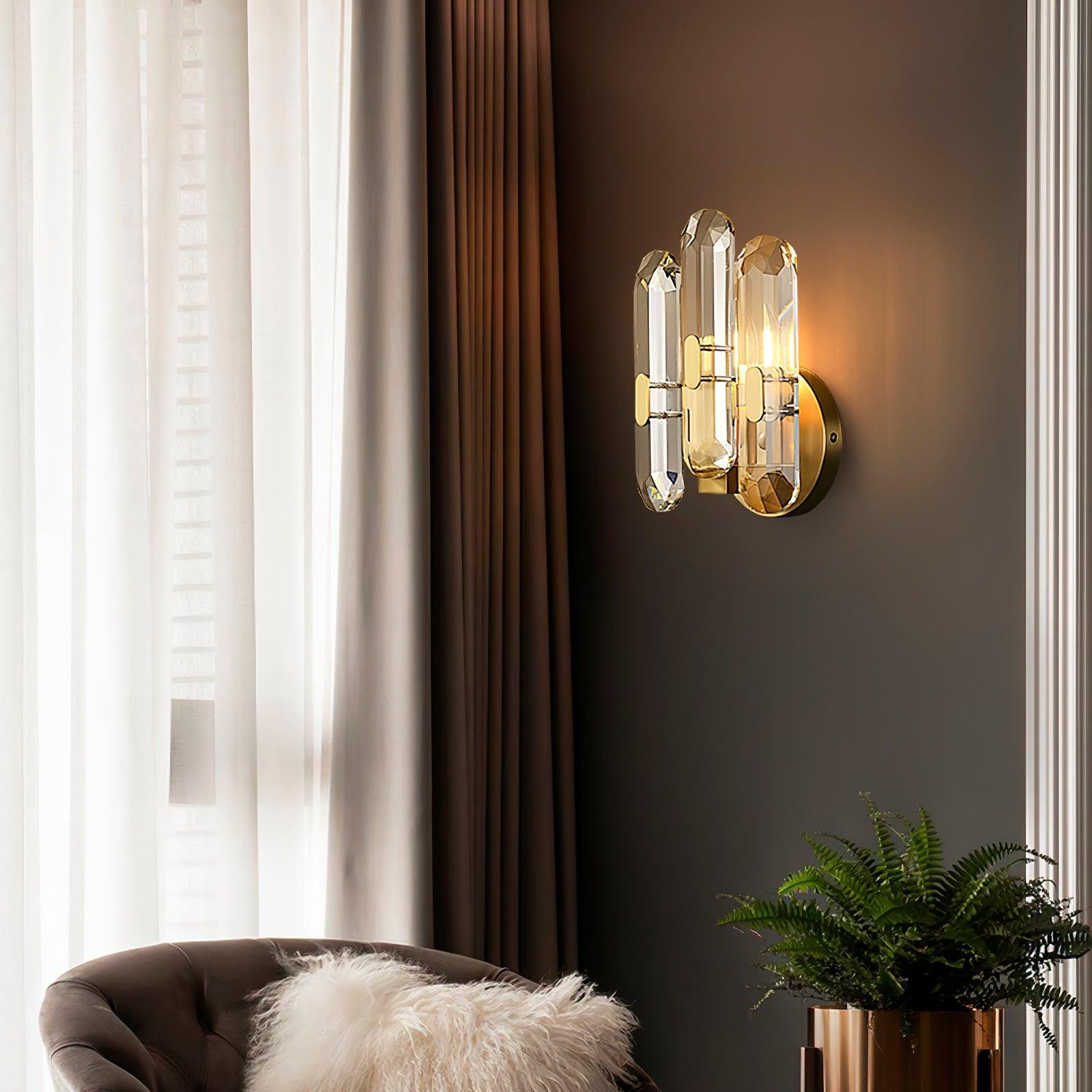 Bolton Sconce | Brass, K9 Crystal | Clear