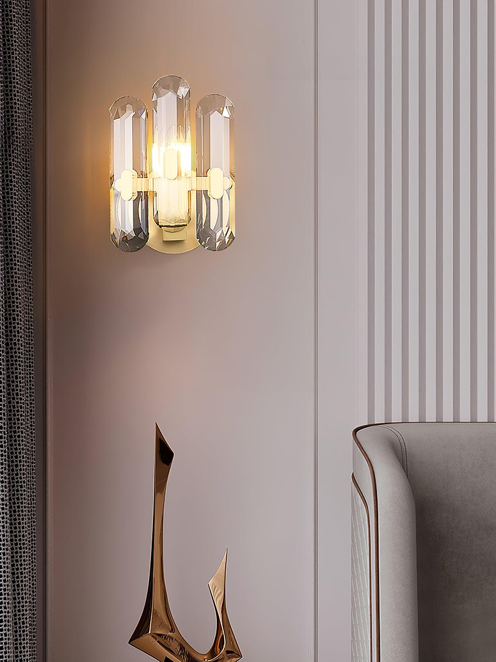 Bolton Sconce | Brass, K9 Crystal | Clear