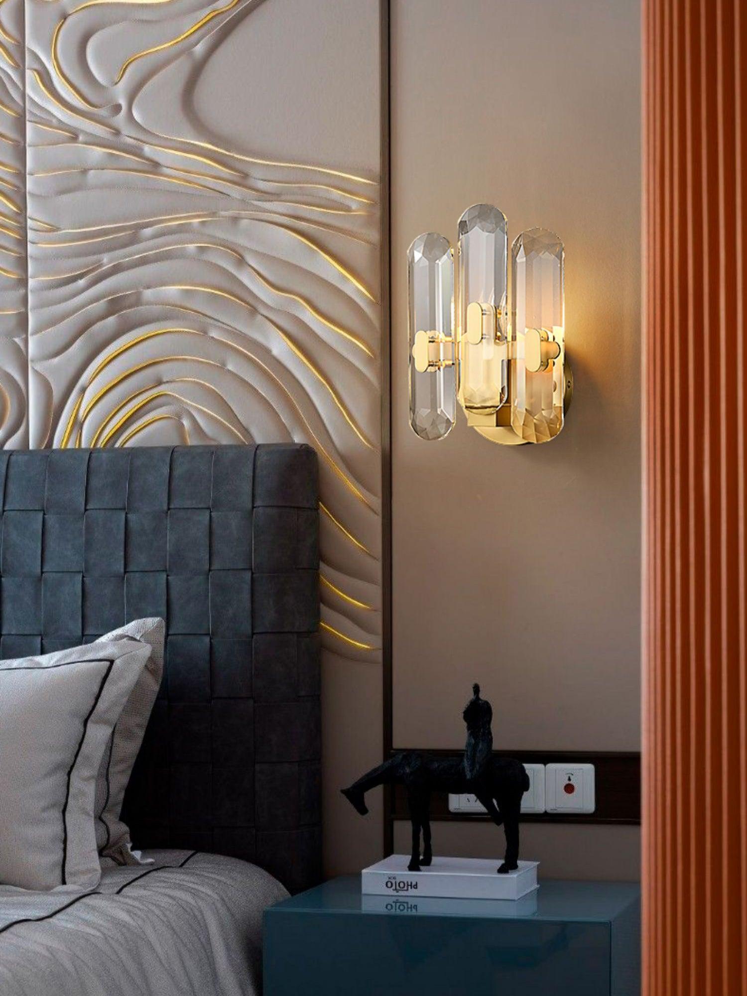 Bolton Sconce | Brass, K9 Crystal | Clear