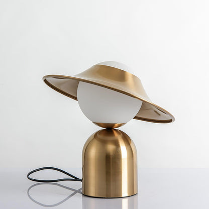 Bonbon Disc Table Lamp | Metal, Iron, Glass | Gold, White