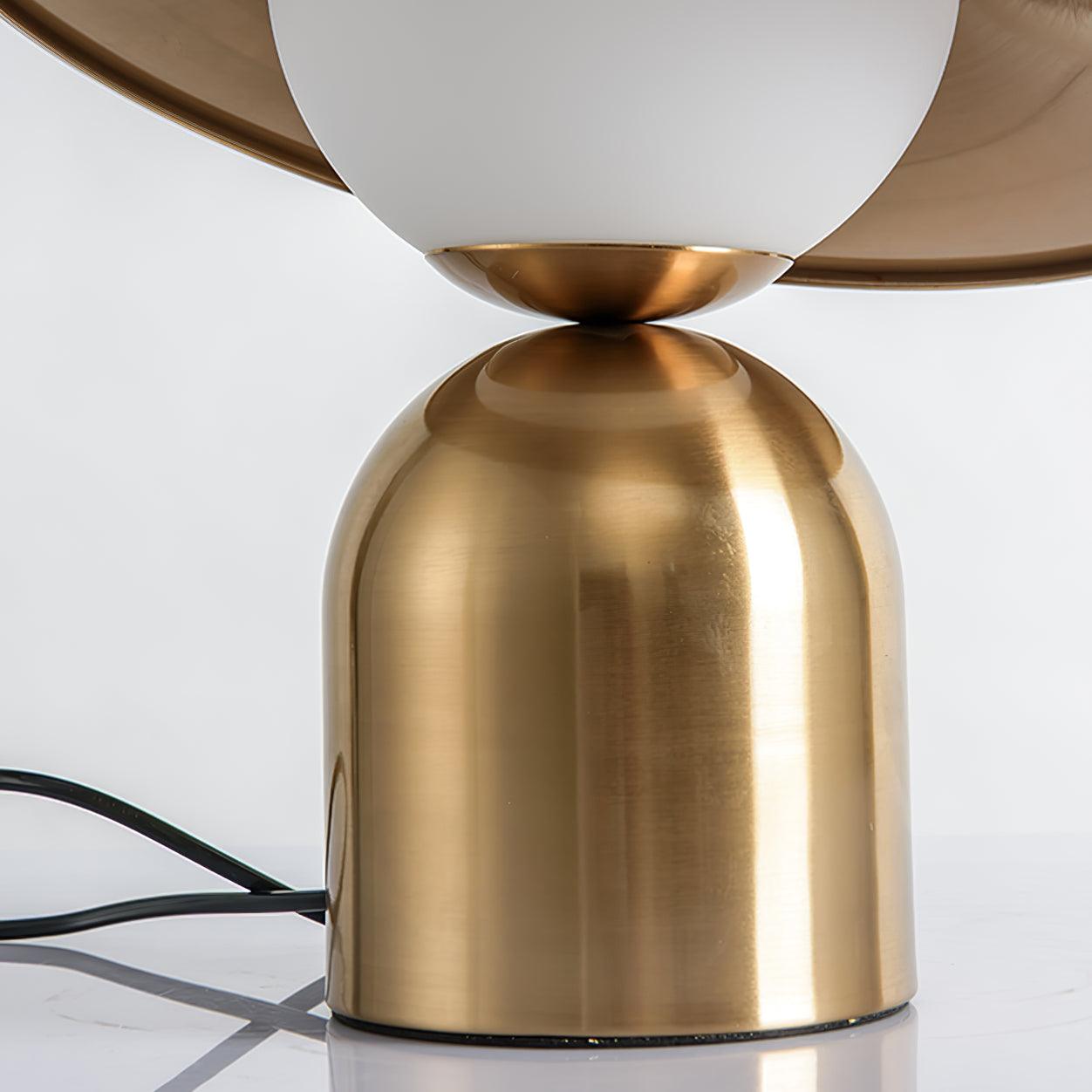 Bonbon Disc Table Lamp | Metal, Iron, Glass | Gold, White