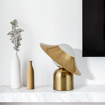 Bonbon Disc Table Lamp | Metal, Iron, Glass | Gold, White
