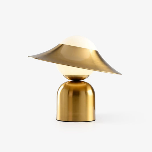 Bonbon Disc Table Lamp | Metal, Iron, Glass | Gold, White