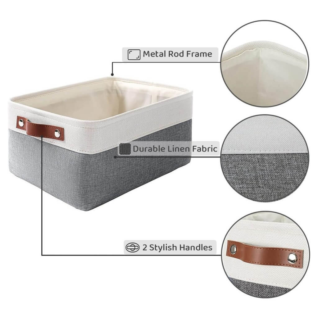 Waterproof Foldable Storage Box | Three-Layer Material | Cold Grey & White