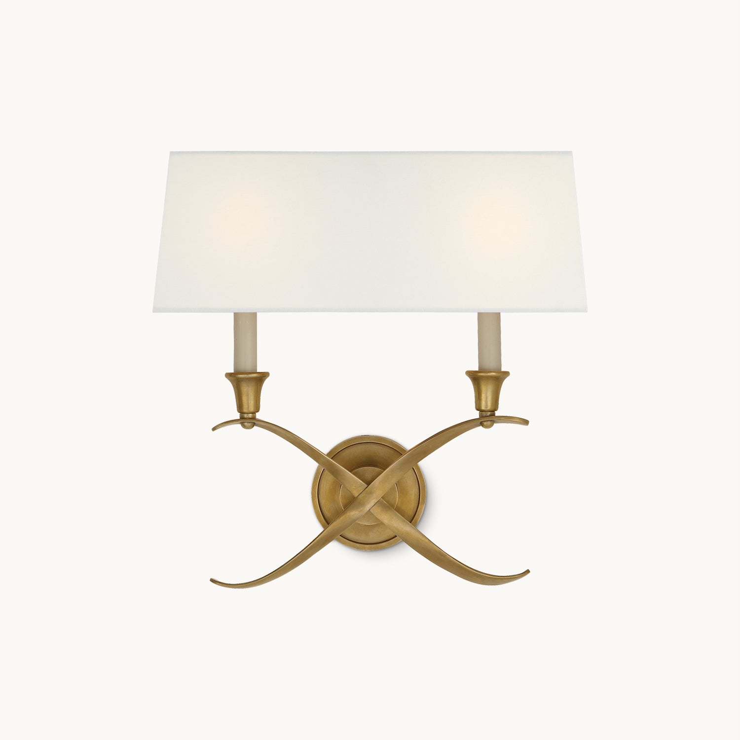 Bouillotte Wall Lamp | Brass & Fabric | White Shade