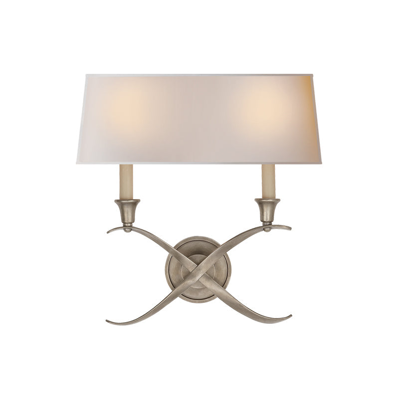 Bouillotte Wall Lamp | Brass & Fabric | White Shade