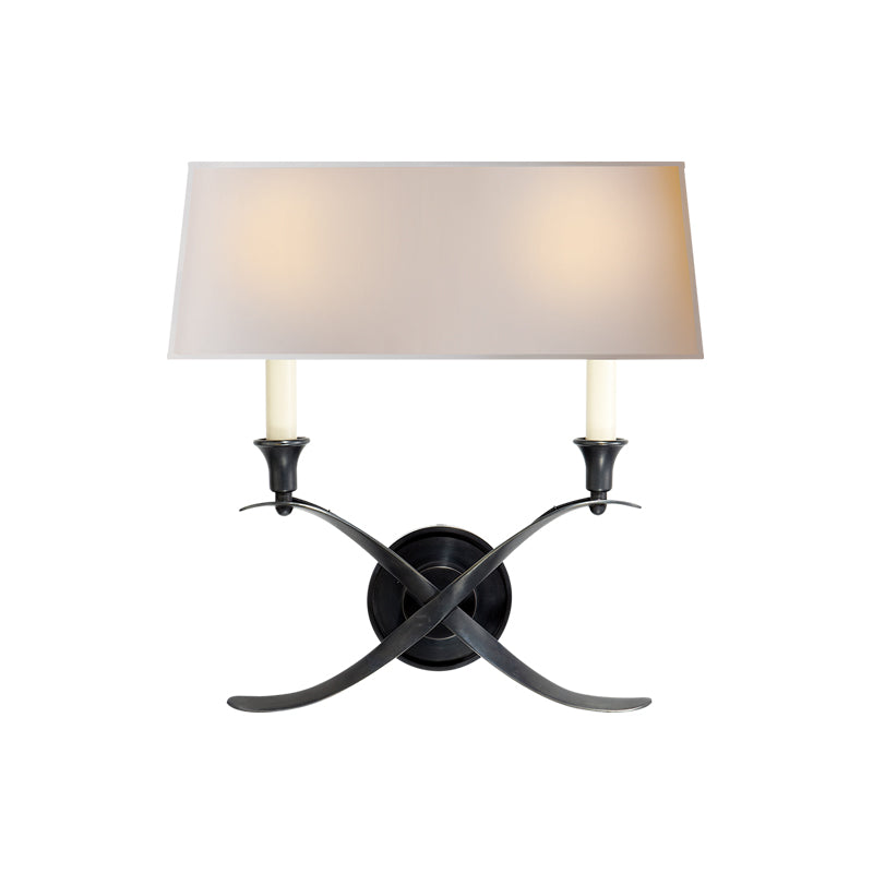 Bouillotte Wall Lamp | Brass & Fabric | White Shade