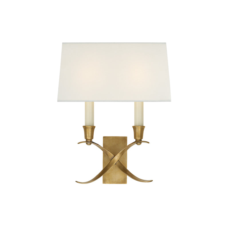 Bouillotte Wall Lamp | Brass & Fabric | White Shade