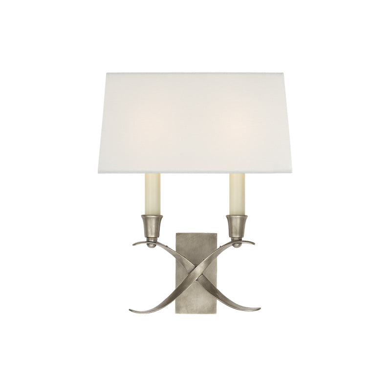 Bouillotte Wall Lamp | Brass & Fabric | White Shade