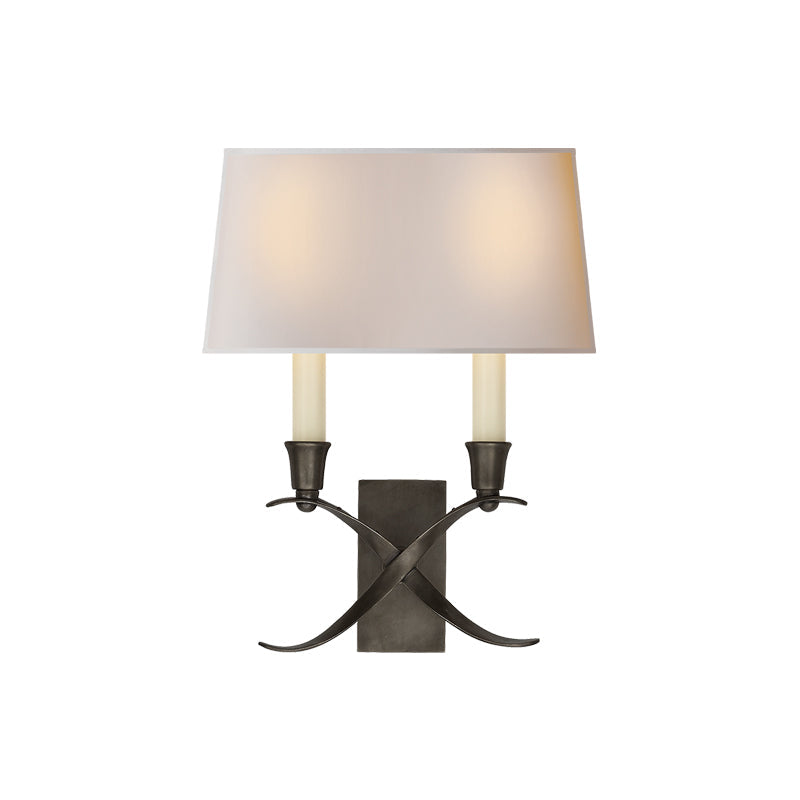 Bouillotte Wall Lamp | Brass & Fabric | White Shade