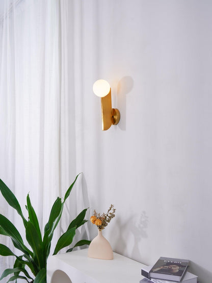 Bower Sconce | Brass and Glass | White