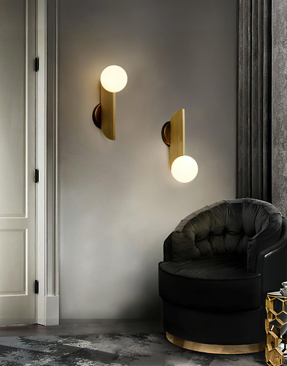 Bower Sconce | Brass and Glass | White