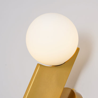 Bower Sconce | Brass and Glass | White
