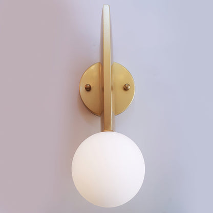 Bower Sconce | Brass and Glass | White