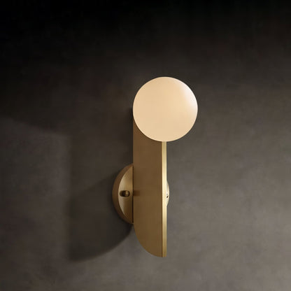 Bower Sconce | Brass and Glass | White