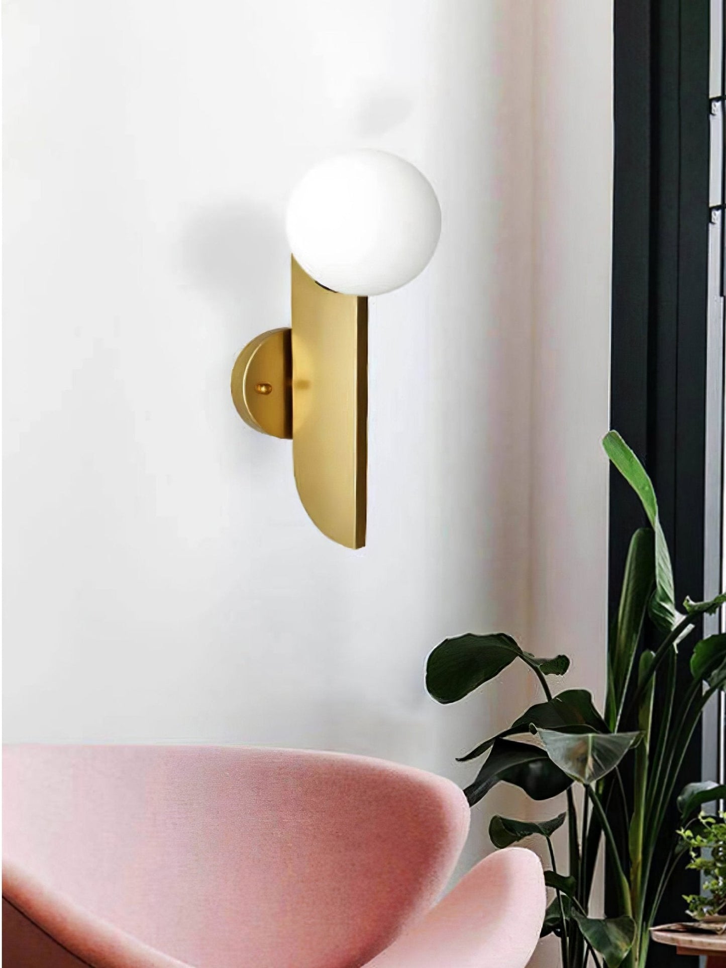 Bower Sconce | Brass and Glass | White