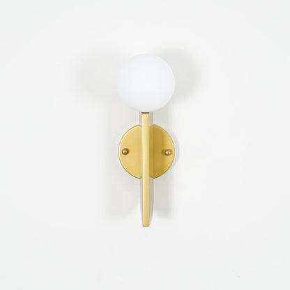 Bower Sconce | Brass and Glass | White