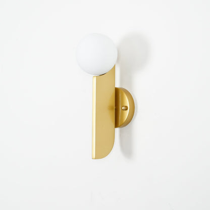 Bower Sconce | Brass and Glass | White