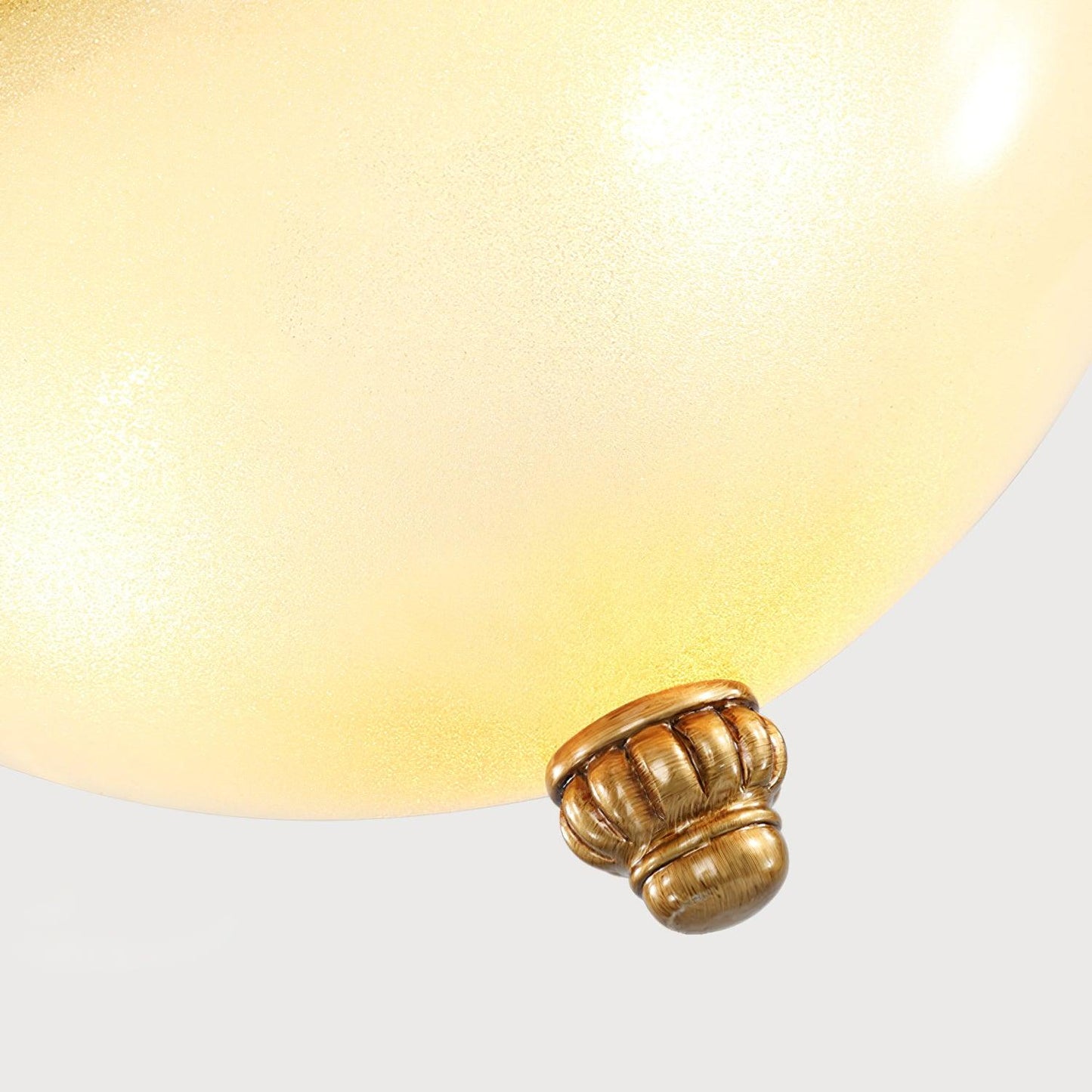 Brahm Flush Ceiling Light | Antique Beige | Frosted Glass