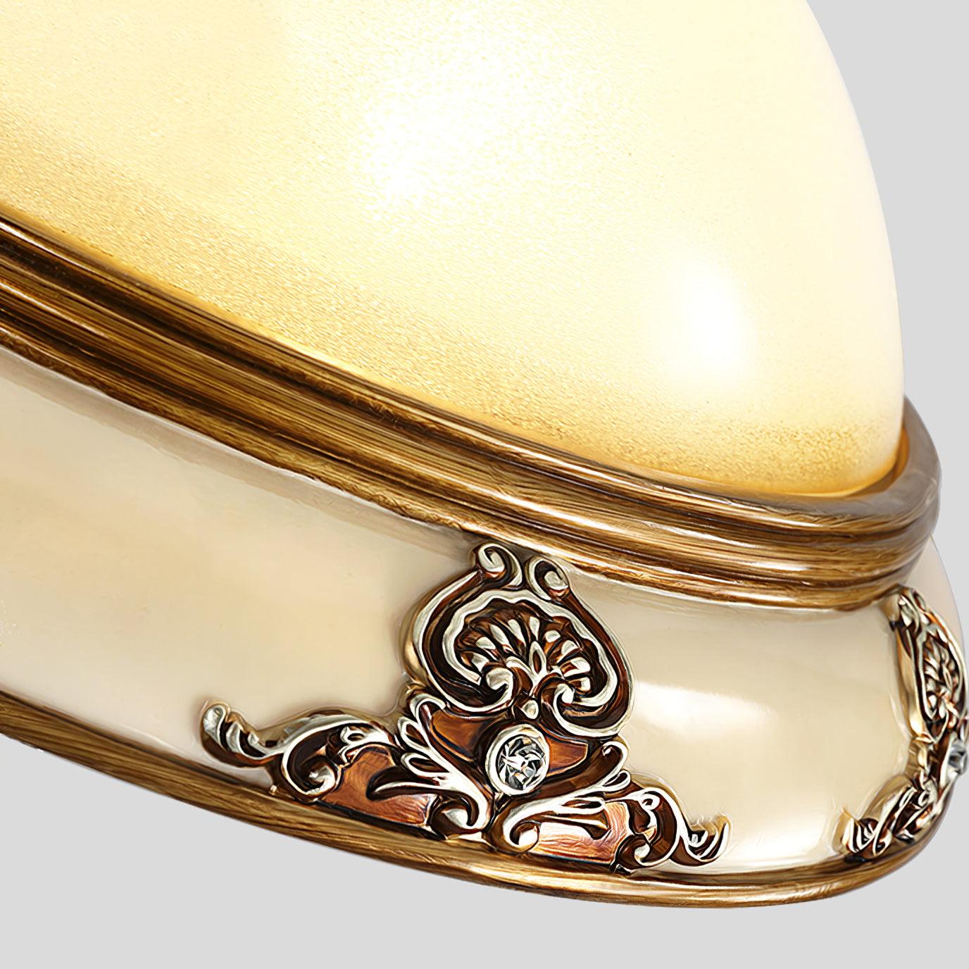 Brahm Flush Ceiling Light | Antique Beige | Frosted Glass