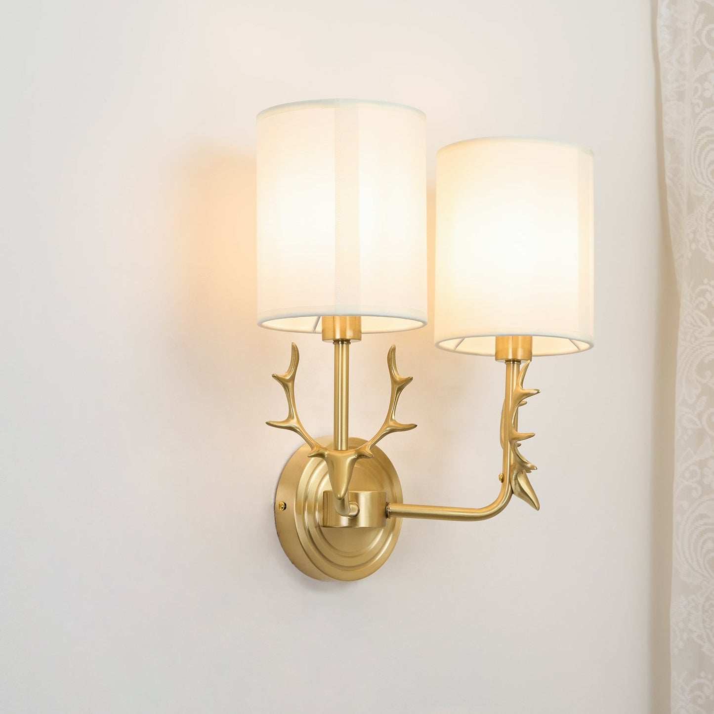 Deer Head Wall Light | Brass | Indoor Use