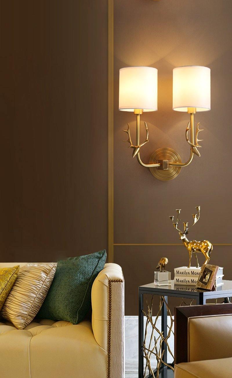 Deer Head Wall Light | Brass | Indoor Use