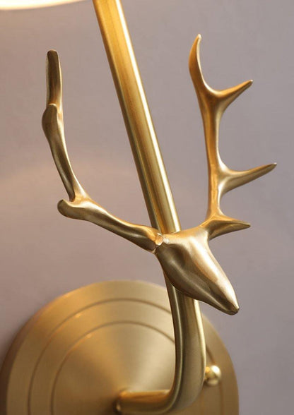 Deer Head Wall Light | Brass | Indoor Use
