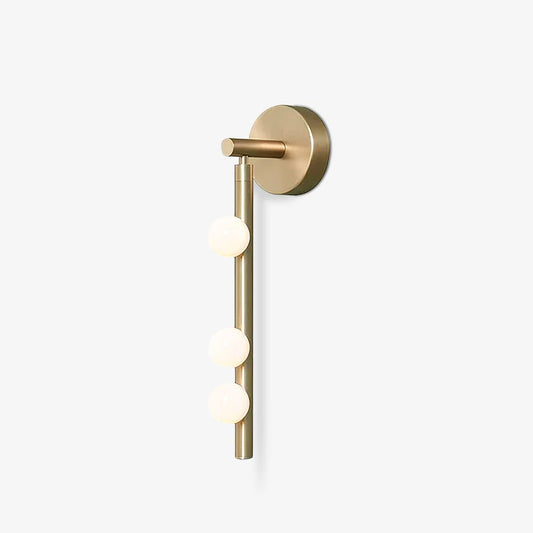 Brass Glass Tube Wall Lamp | Warm LED Illumination | Set of 2