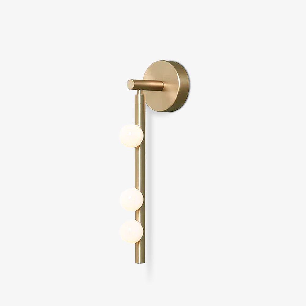 Brass Glass Tube Plug-in Wall Lamp | Brass & Glass | White