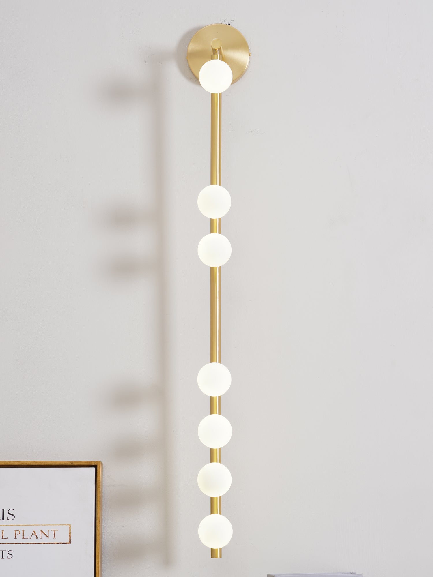 Brass Glass Tube Wall Lamp | Warm LED Illumination | Set of 2