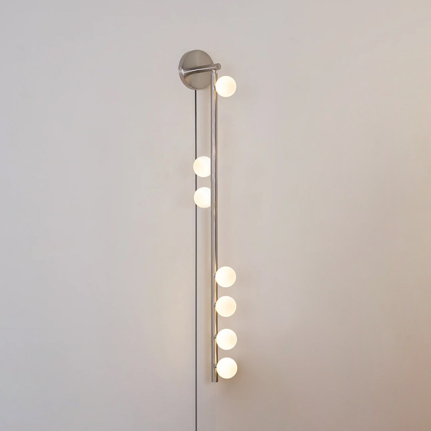 Brass Glass Tube Plug-in Wall Lamp | Brass & Glass | White