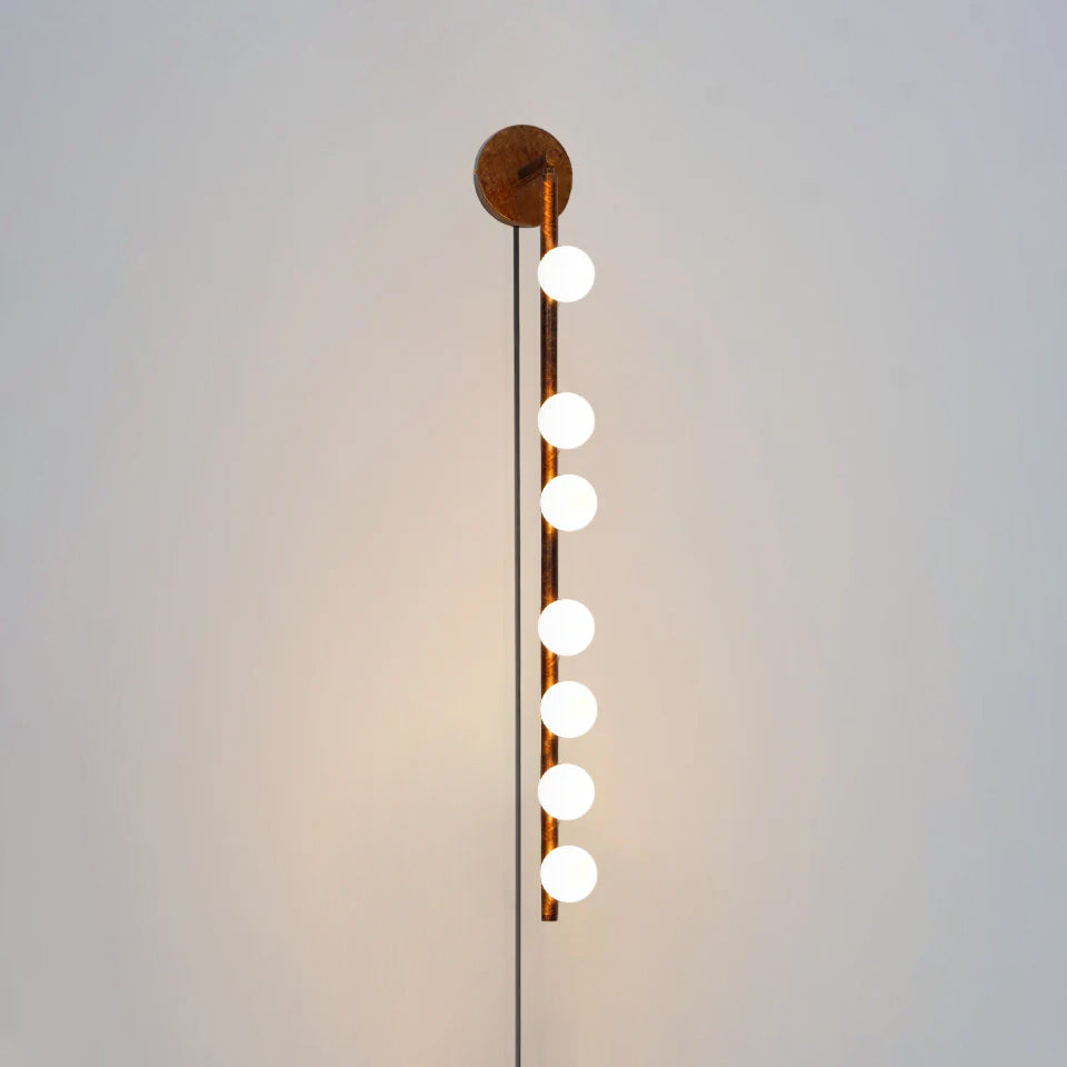 Brass Glass Tube Plug-in Wall Lamp | Brass & Glass | White