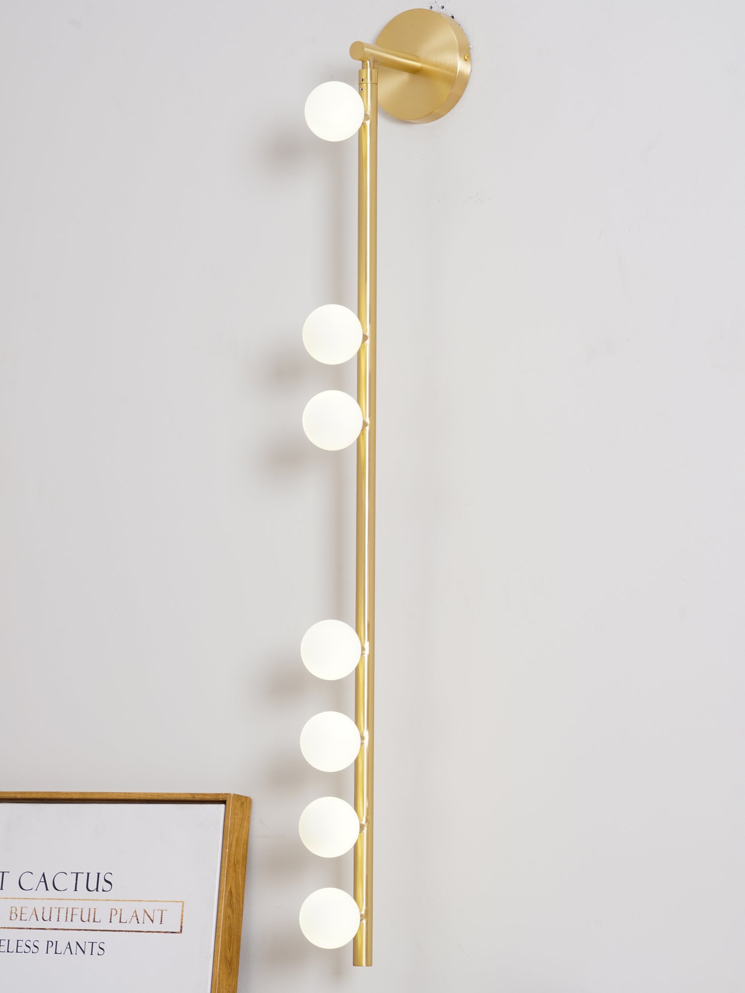 Brass Glass Tube Plug-in Wall Lamp | Brass & Glass | White