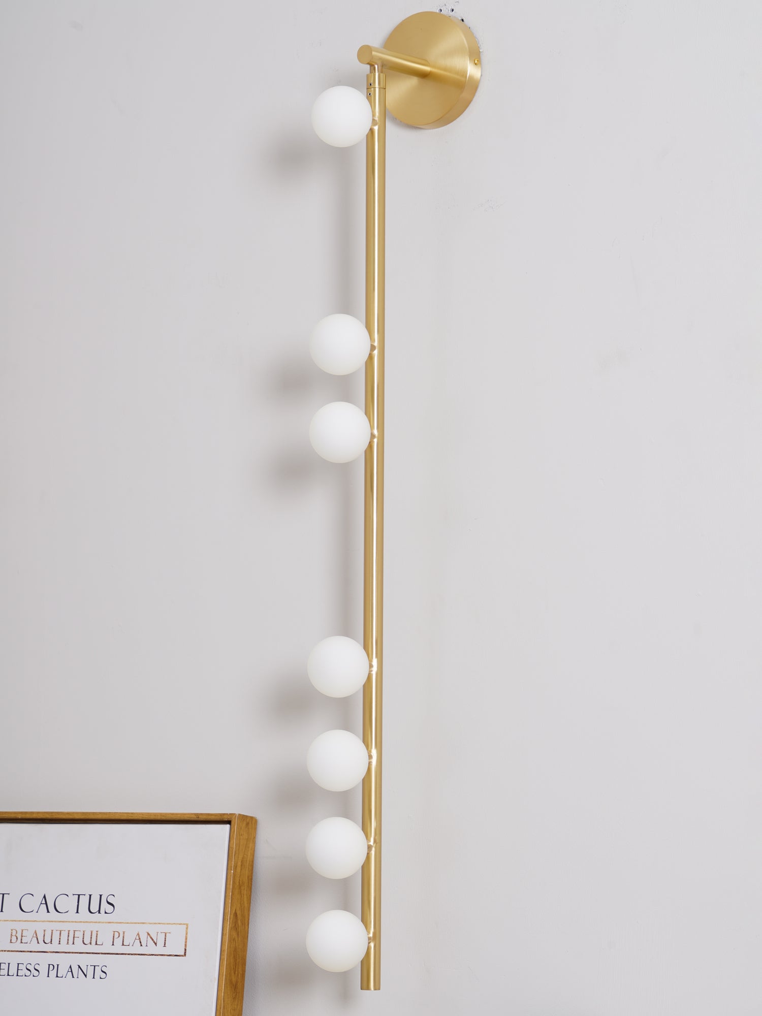 Brass Glass Tube Plug-in Wall Lamp | Brass & Glass | White