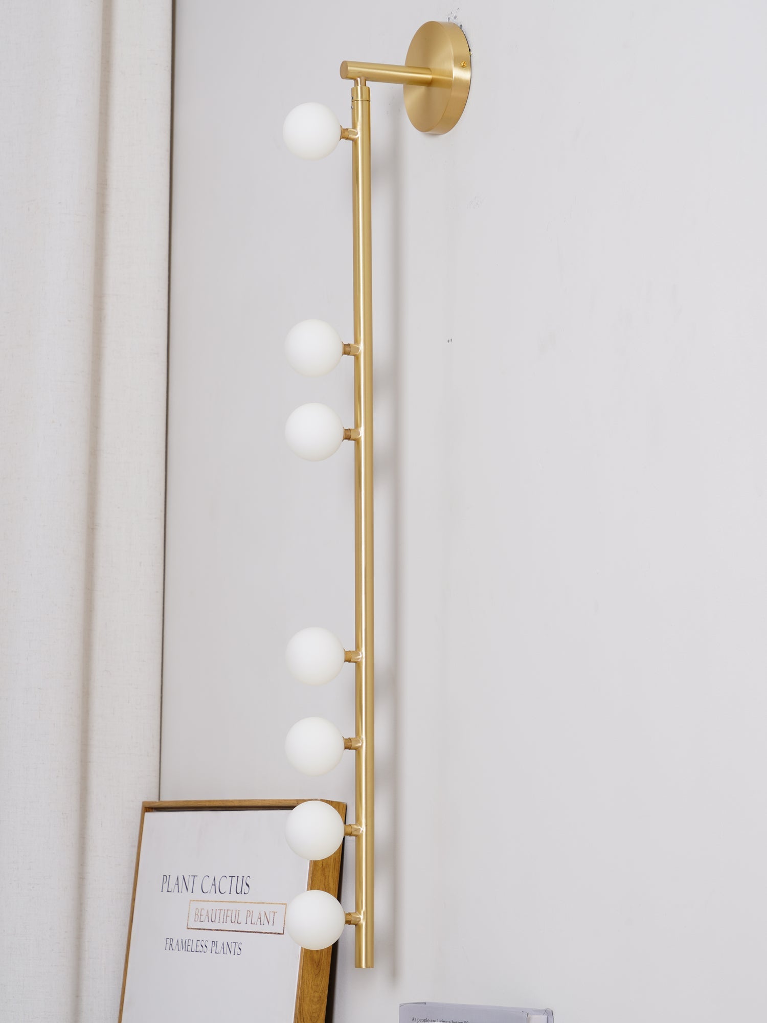 Brass Glass Tube Wall Lamp | Warm LED Illumination | Set of 2