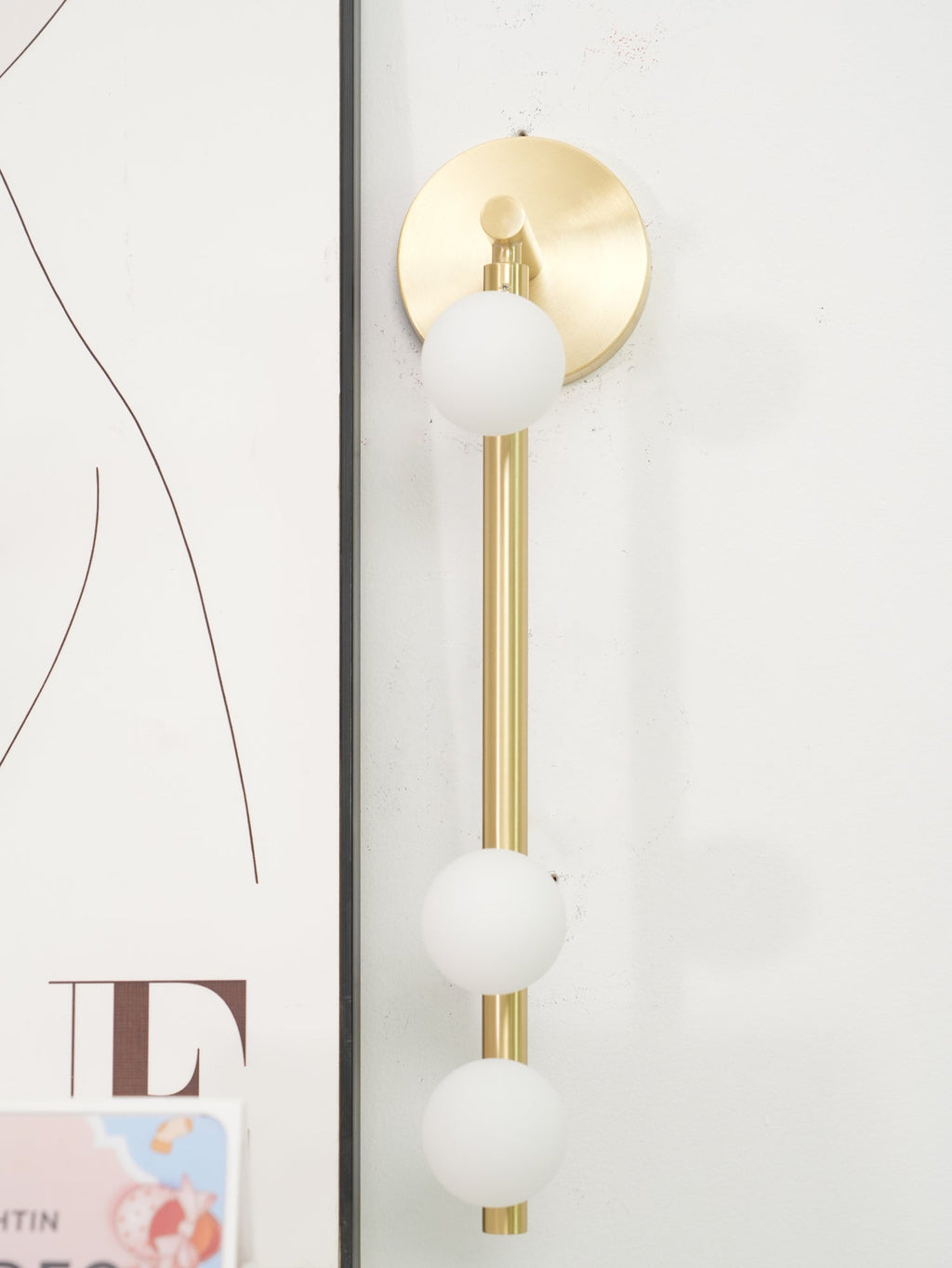 Brass Glass Tube Wall Lamp | Warm LED Illumination | Set of 2