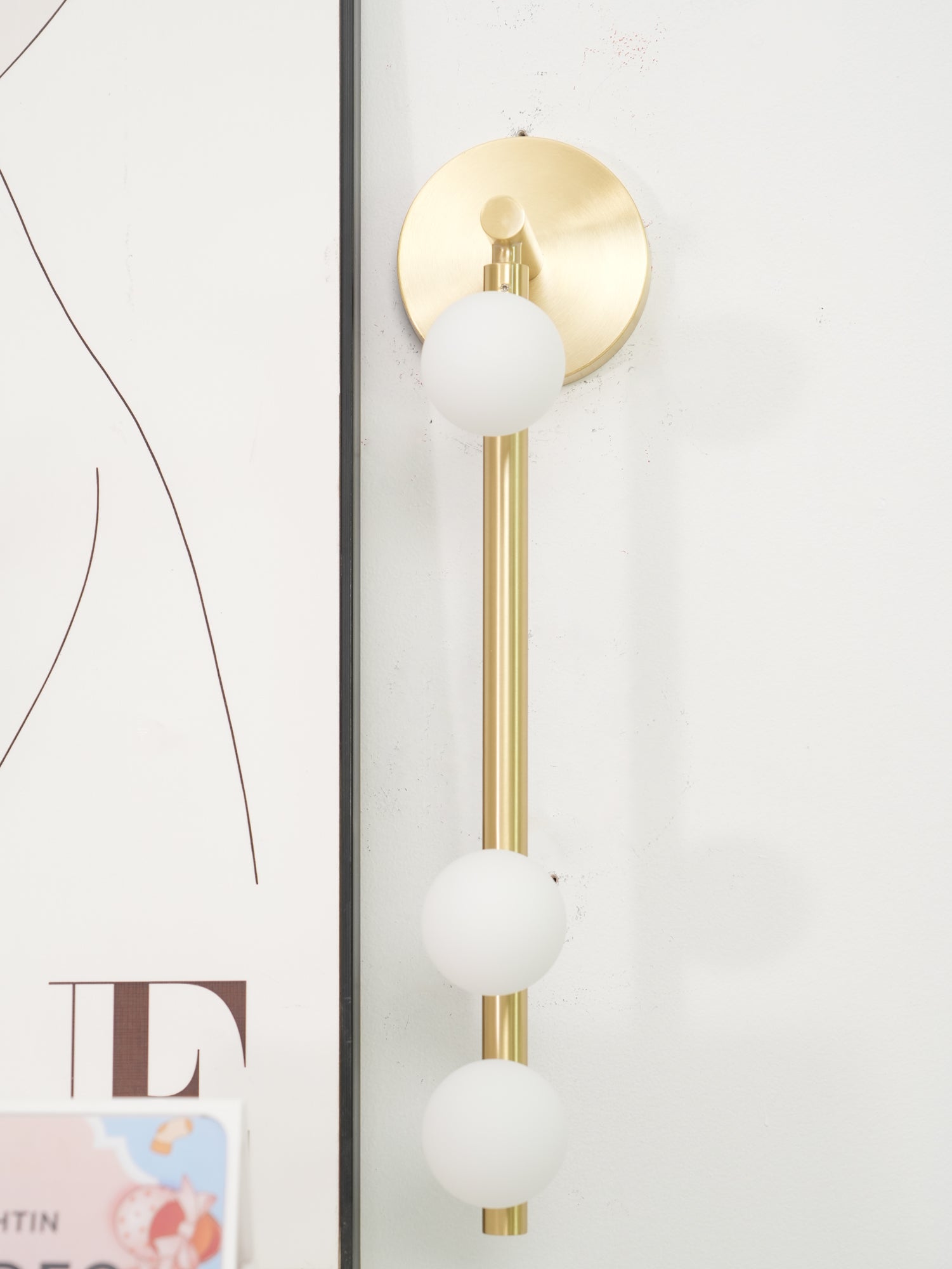 Brass Glass Tube Plug-in Wall Lamp | Brass & Glass | White