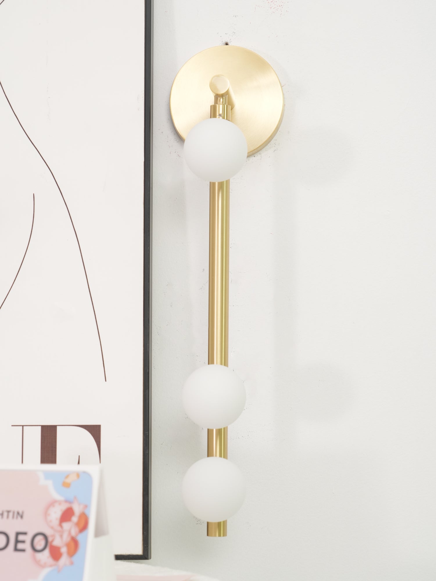 Brass Glass Tube Wall Lamp | Warm LED Illumination | Set of 2